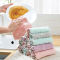 Lazy Rag Kitchen Cleaning Oil-Absorbing Double-Sided Scouring Pad Composite Absorbent Cleaning Towel Coral Velvet Rag wiktra