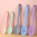 Long Handle Silicone Ladle Soup Spoon Colander Ramen Noodles Tablespoons Scoop Rice Salad Stirring Spoons Kitchen Teaspoons wiktra