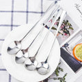 Long Handled   Stainless Steel Coffee Spoon Ice Cream Dessert Tea Stirring Spoon for Picnic Kitchen Accessories Bar Tools wiktra