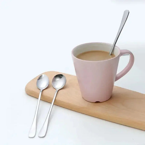 Long Handled   Stainless Steel Coffee Spoon Ice Cream Dessert Tea Stirring Spoon for Picnic Kitchen Accessories Bar Tools wiktra