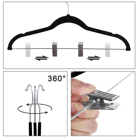 5pcs/Lot Velvet Clothes  Hanger Clothing Store Coat 42cm Hangers Hooks for Adult Clothes Space Saving Hangers Rack Dress Hook wiktra