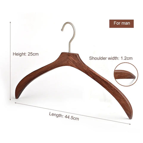 Luxury Wooden Clothes Coat Hangers Adults Ancient Garment Suit Hanger Rack Closet Organizer Wardrobe  With Wide Shoulder