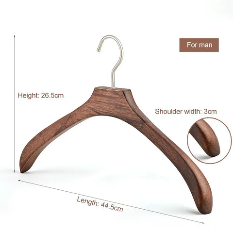 Luxury Wooden Clothes Coat Hangers Adults Ancient Garment Suit Hanger Rack Closet Organizer Wardrobe  With Wide Shoulder