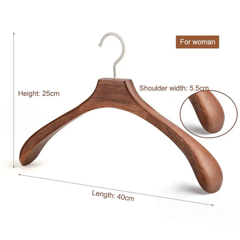 Luxury Wooden Clothes Coat Hangers Adults Ancient Garment Suit Hanger Rack Closet Organizer Wardrobe  With Wide Shoulder