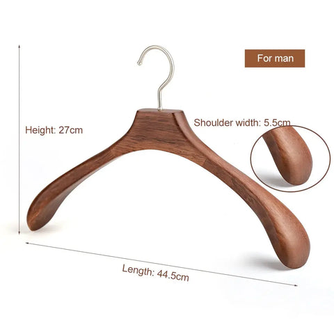 Luxury Wooden Clothes Coat Hangers Adults Ancient Garment Suit Hanger Rack Closet Organizer Wardrobe  With Wide Shoulder