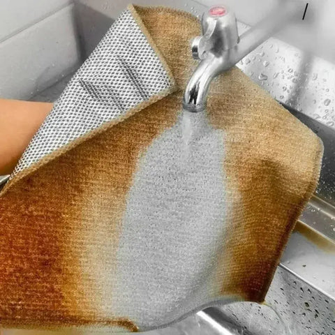 Magic Dishcloth Wire Cleaning Cloths Kitchen Silver Dish Pot Washing Cloth Towels Metal Steel Wire Rags for Kitchen 20x20cm - Wiktra