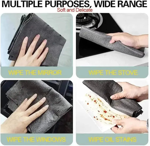 Magic Glass Wiping Rags Multifunction Thin Windows Mirror Cleaning Cloths Home Car Washing Towel Kitchen Bathroom Clean Tools - Wiktra