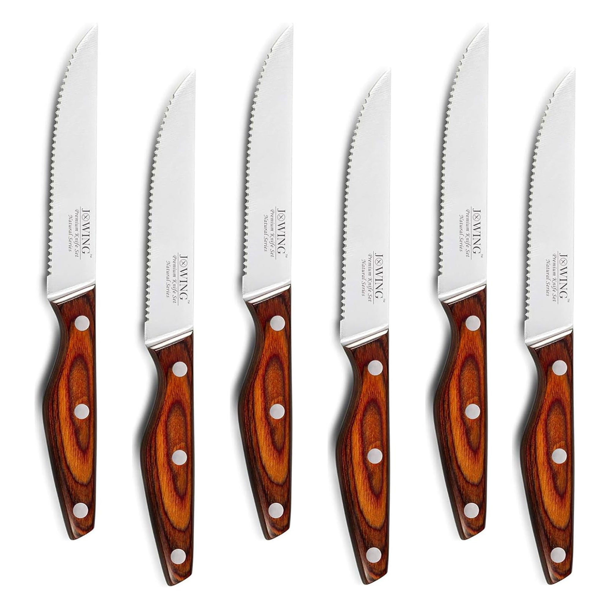 Mahogany Handle Stainless Steel Serrated Steak Knife