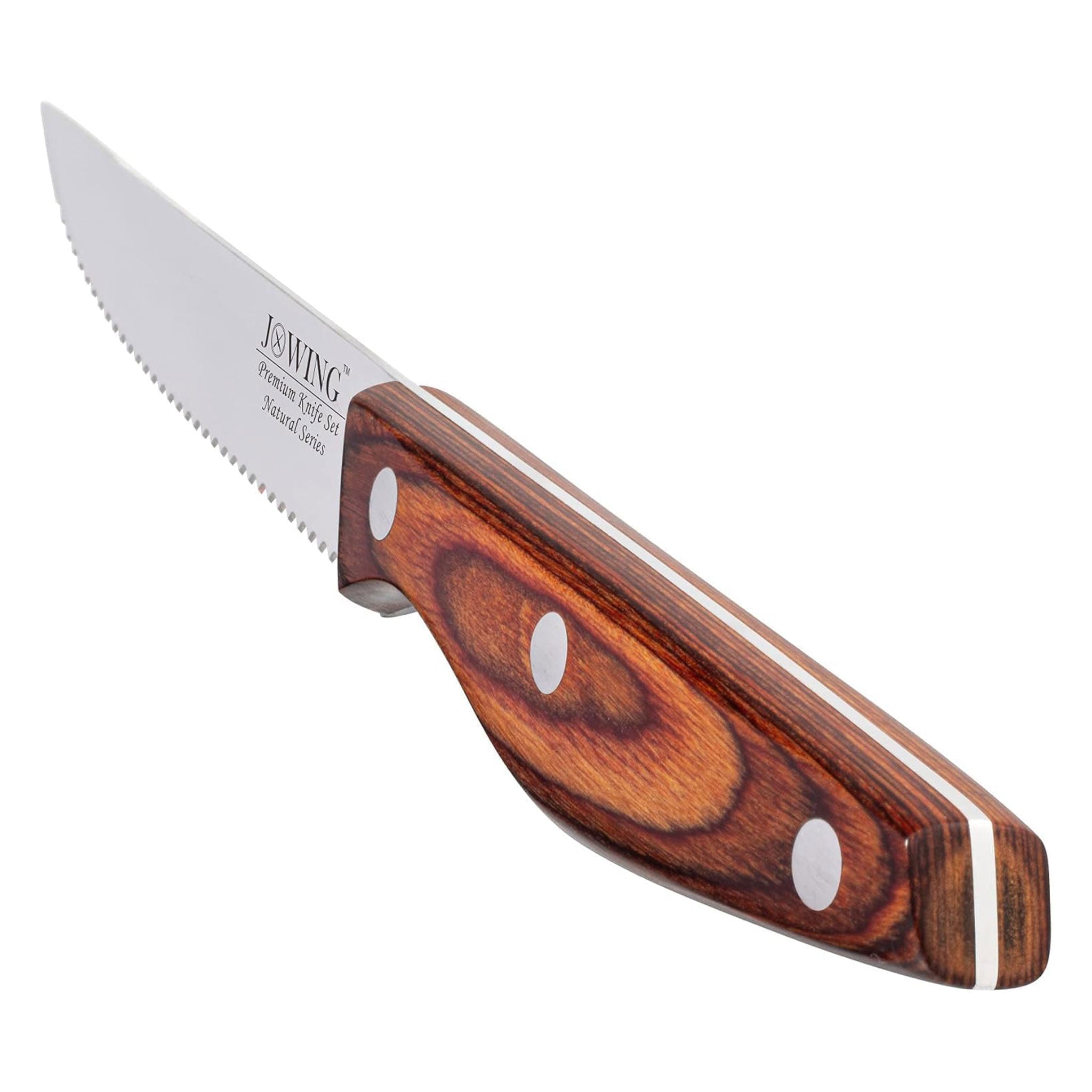 Mahogany Handle Stainless Steel Serrated Steak Knife
