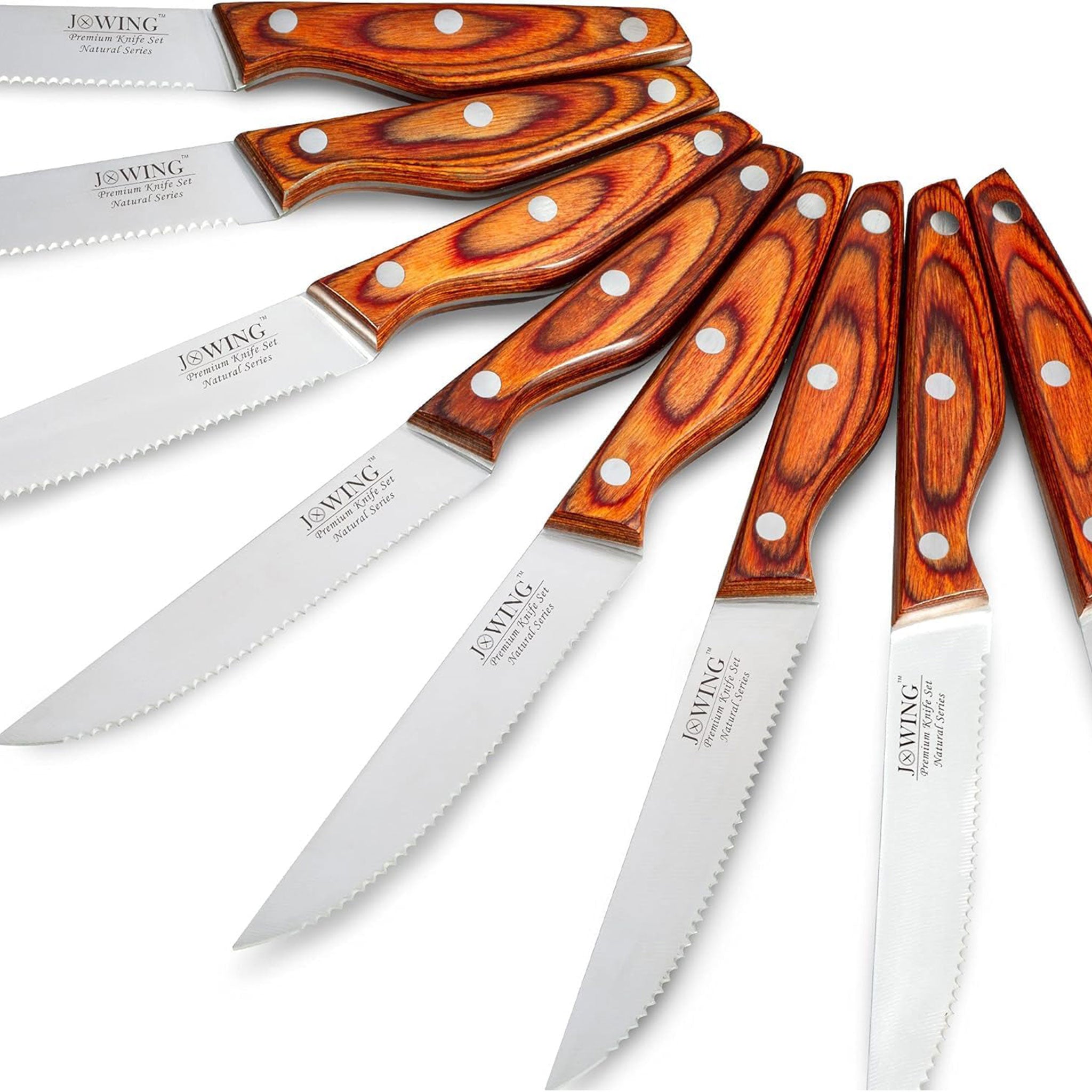 Mahogany Handle Stainless Steel Serrated Steak Knife