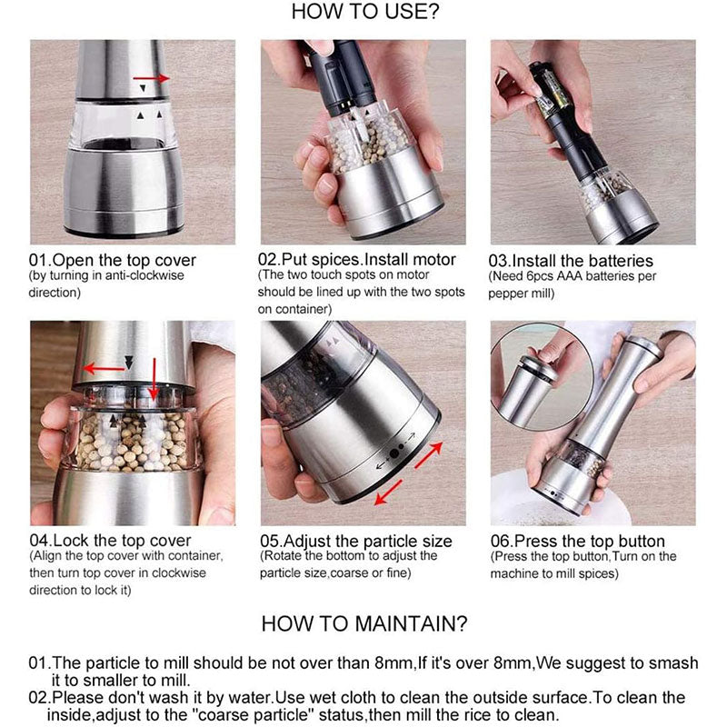 Manual Stainless Steel Pepper Grinder