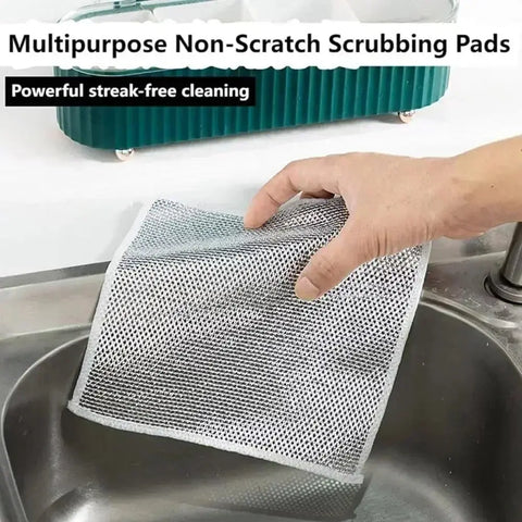 Metal Wire Mesh Cleaning Cloths Universal Sink Faucet Tea Stain Rag Microwave Gas Stove Dishwashing Scouring Pad Kitchen Towels wiktra