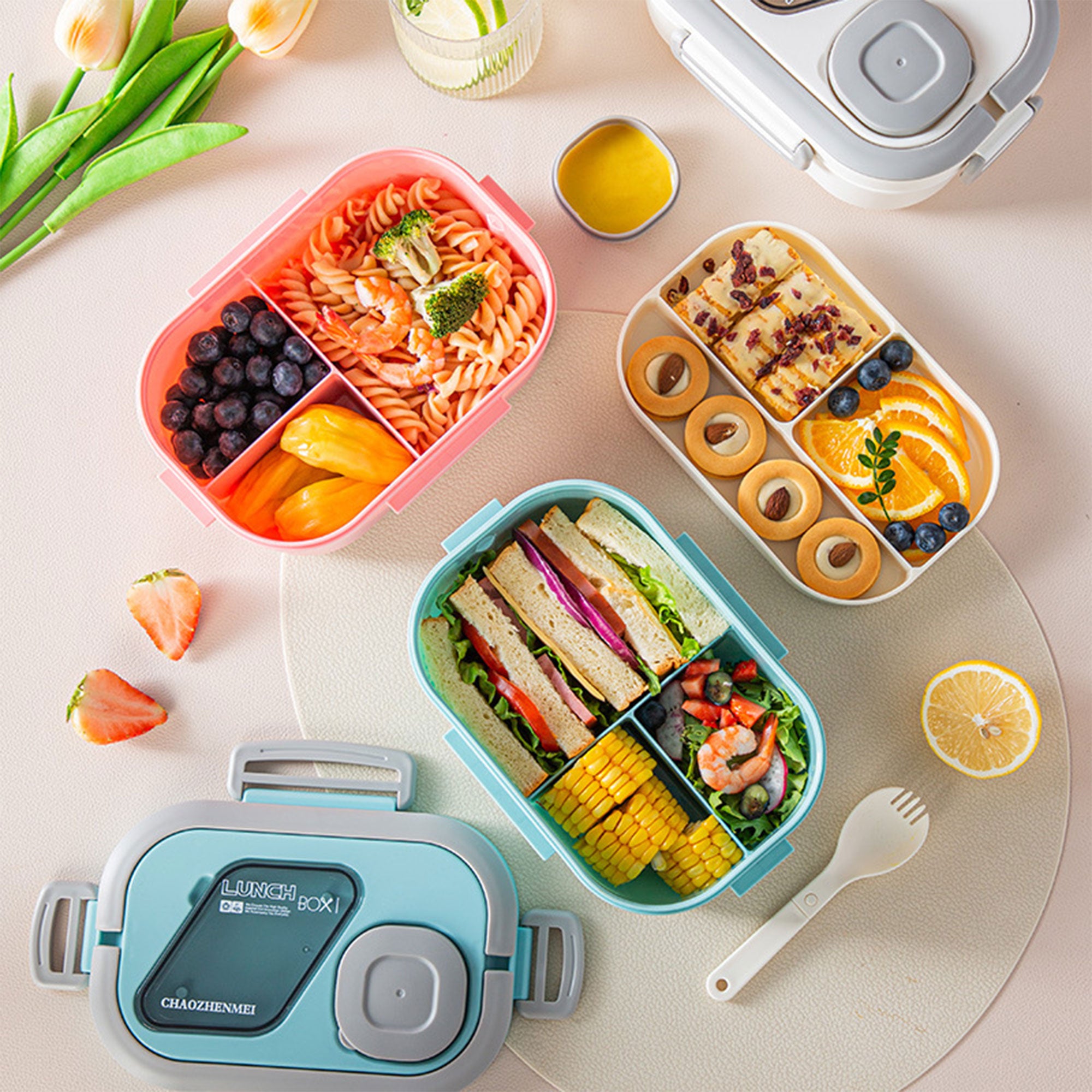 Microwave-Heated Portable Lunch Box