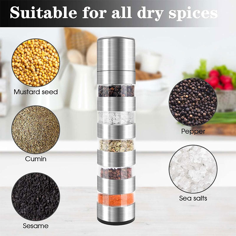 Multi-Function Stainless Steel Pepper Mill