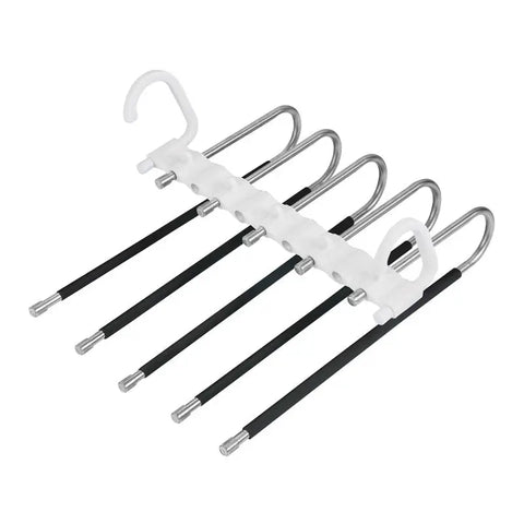 Multi-functional 9 in 1 Trouser Storage Rack Adjustable Pants Tie Storage Shelf Closet Organizer Stainless Steel Clothes Hanger