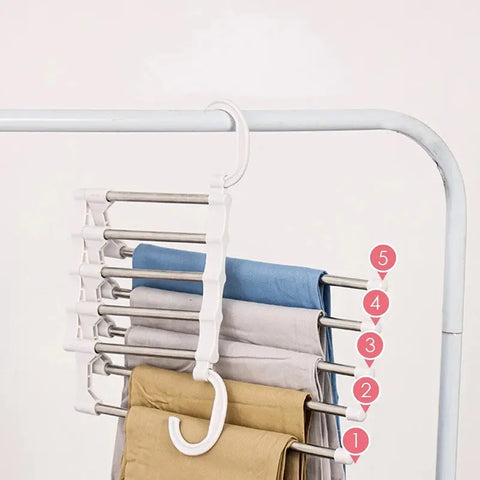 Multi-functional clothes hanger folding pants storage rack clothes organizer closet space saving closet bedroom closet organizer wiktra