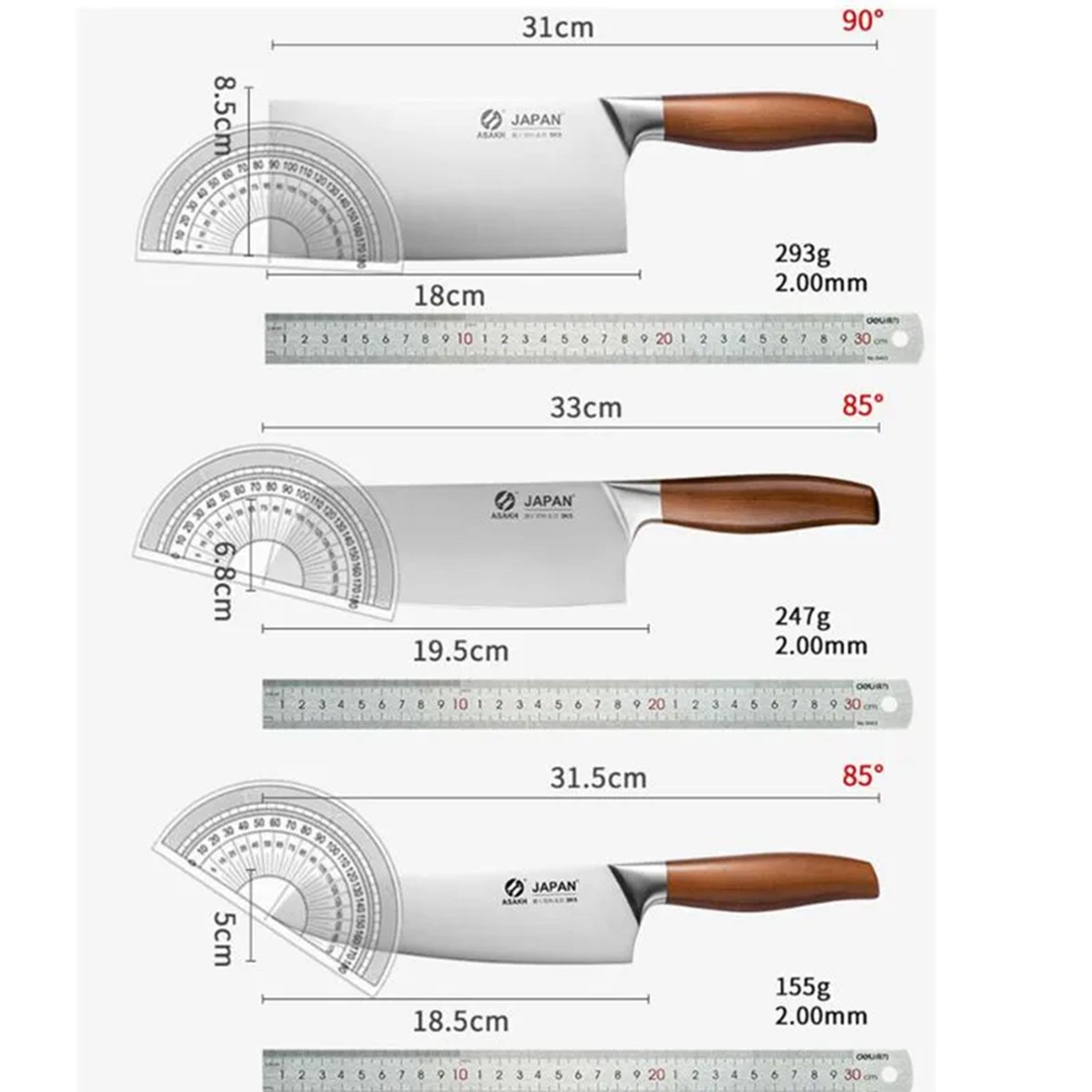 Multifunctional Stainless Steel Kitchen Knife and Scissor Set