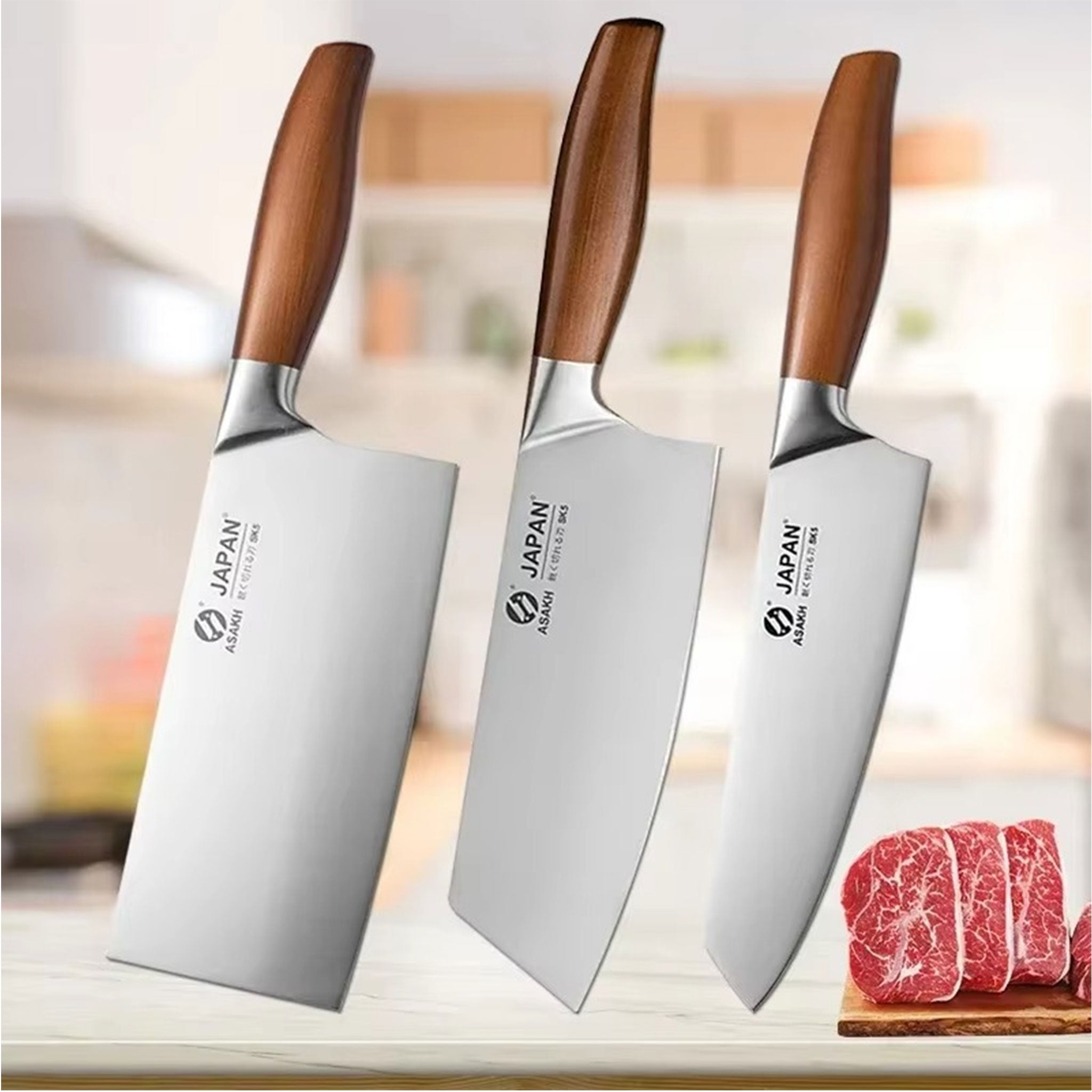 Multifunctional Stainless Steel Kitchen Knife and Scissor Set
