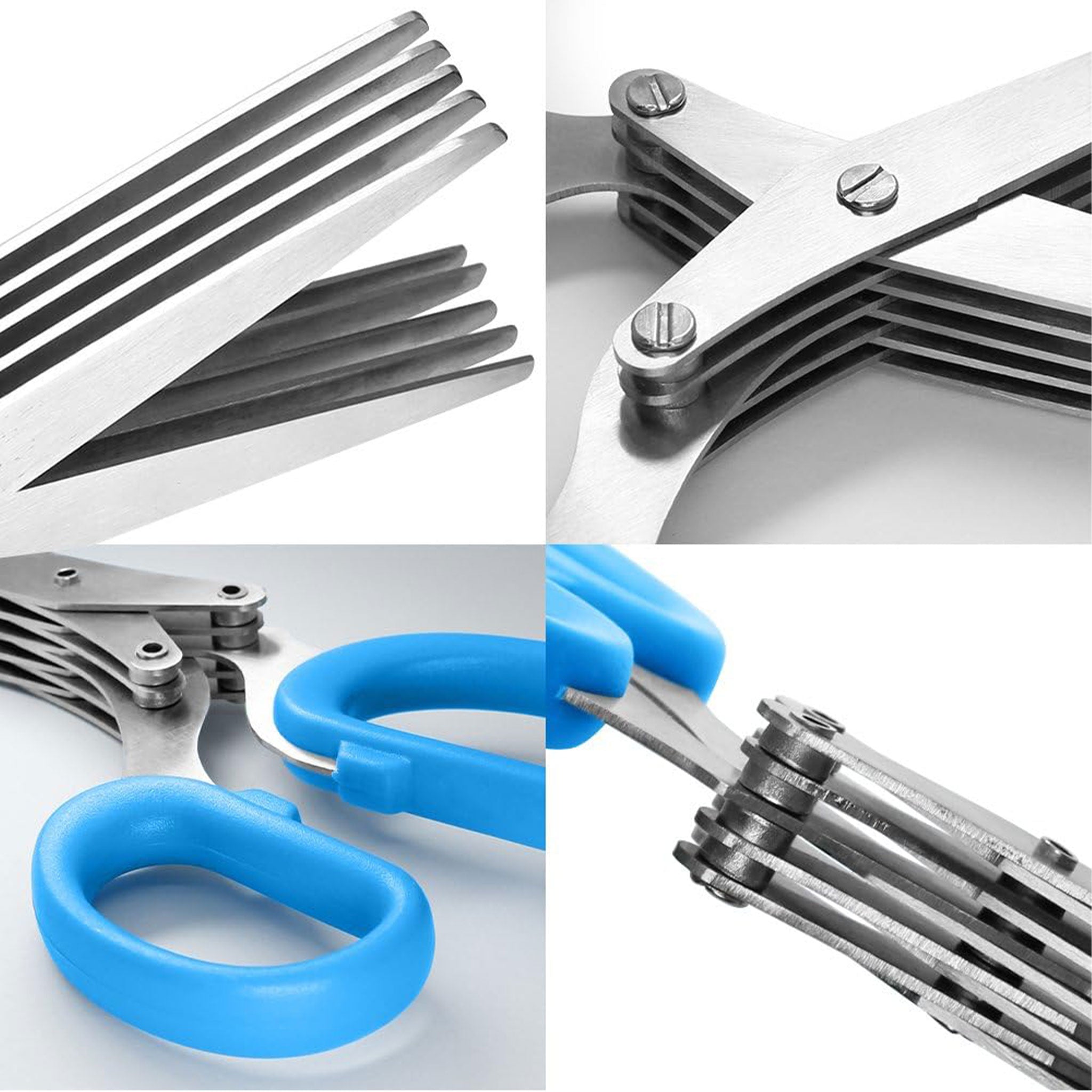 Multifunctional Stainless Steel Kitchen Knife and Scissor Set