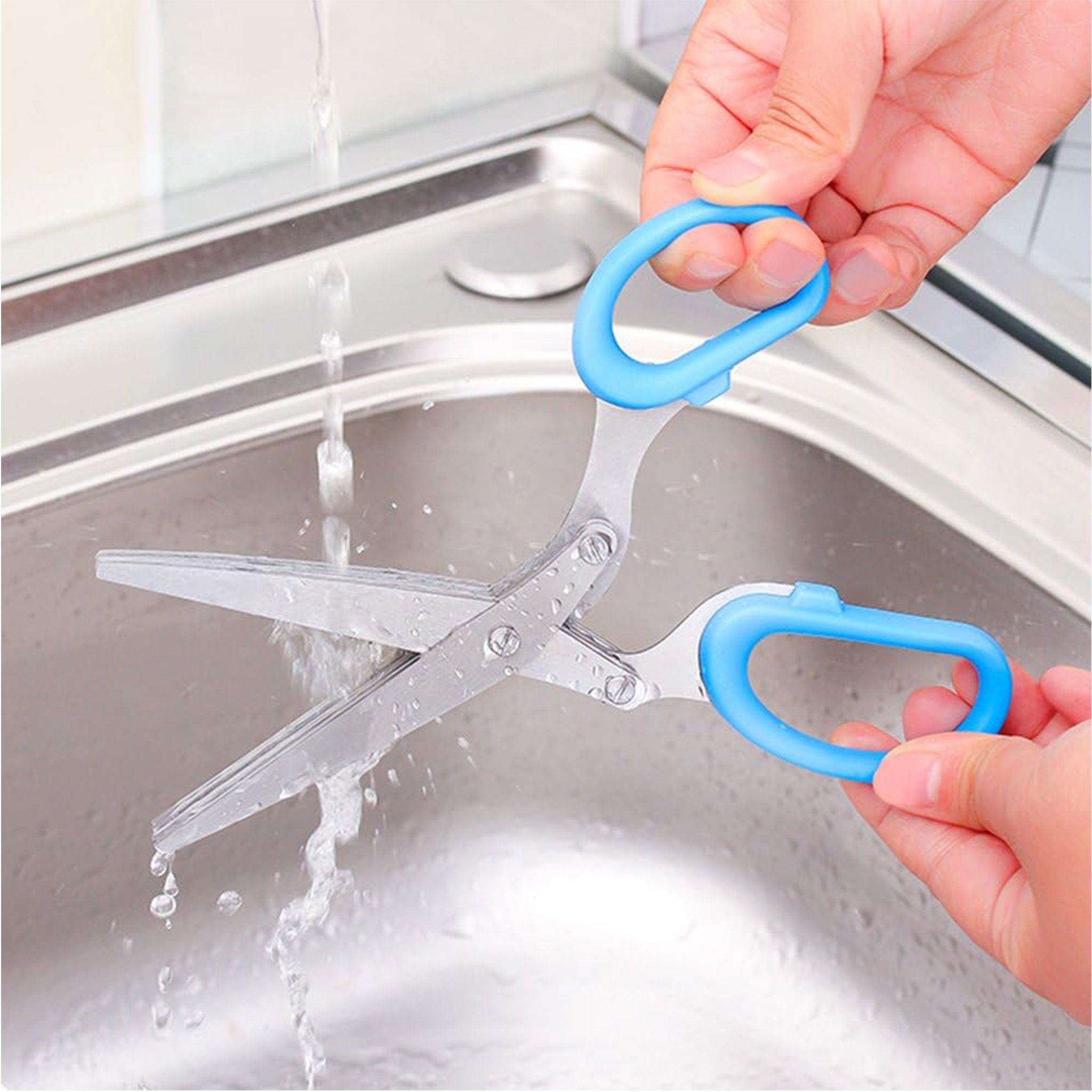 Multifunctional Stainless Steel Kitchen Knife and Scissor Set