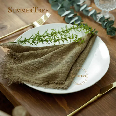 Napkin Cotton Gauze 42x42cm Retro Cheesecloth Rustic Table Decoration Muslin Tea Towel Cloth Napkins Wedding Supplies - Wiktra