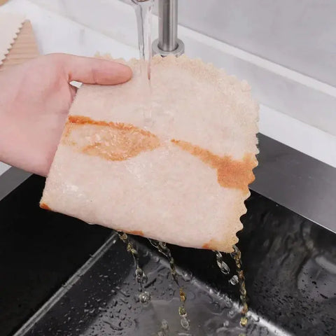 Natural Luffa Plant Fiber Cleaning Cloth Super Absorbent Home Kitchen Bathroom Rags Non-stick Oil Dishcloths  Scouring Rag Towel wiktra