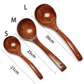 Natural Wooden Large Soup Scoops Long Handle Cooking Scoop Wood Ramen Rice Spoon Soup Ladle Catering Tableware Kitchen Utensil wiktra