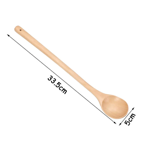 Natural Wooden Large Soup Scoops Long Handle Cooking Scoop Wood Ramen Rice Spoon Soup Ladle Catering Tableware Kitchen Utensil wiktra