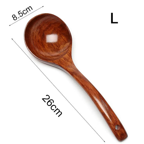 Natural Wooden Large Soup Scoops Long Handle Cooking Scoop Wood Ramen Rice Spoon Soup Ladle Catering Tableware Kitchen Utensil