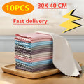 Newest 10Pcs Kitchen Cleaning Towel Anti-Grease Wiping Rags Absorbable Fish Scale Wipe Cloth Glass Window Dish Cleaning Cloth wiktra