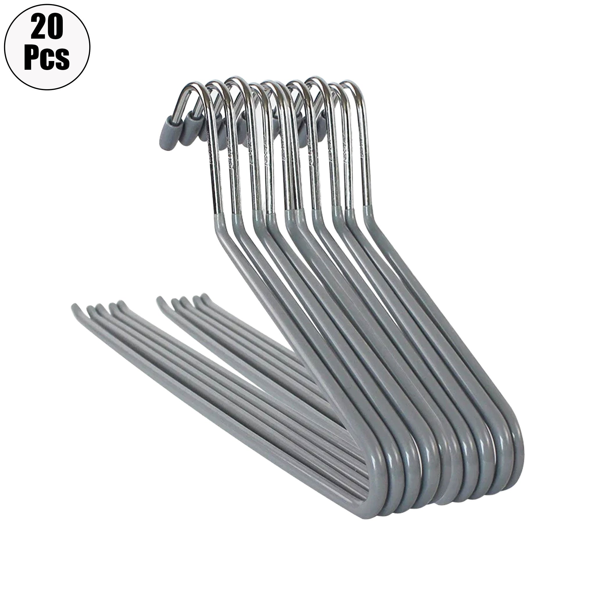 "Non-Slip Open-Ended Metal Hangers – Easy-Slide Wardrobe Organizers (10/20 PCS)"