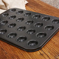 Non Stick 24 hole Mini Cup Baking Pan Carbon Steel Pudding Cake Mold Household Baking Utensils Black wiktra