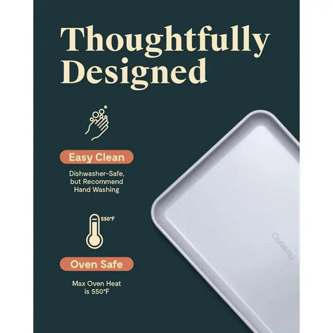 Non-Stick Ceramic Baking Sheet Duo - Non-Toxic, PTFE & PFOA Free - 18 x 13" Large & 15 x 10" Medium wiktra