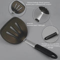 Non Stick Silicone Spatula Turner Flexible Wide Pancake Turner with Stainless Steel Handle Heat Resistant Pastry Slotted Shovel wiktra