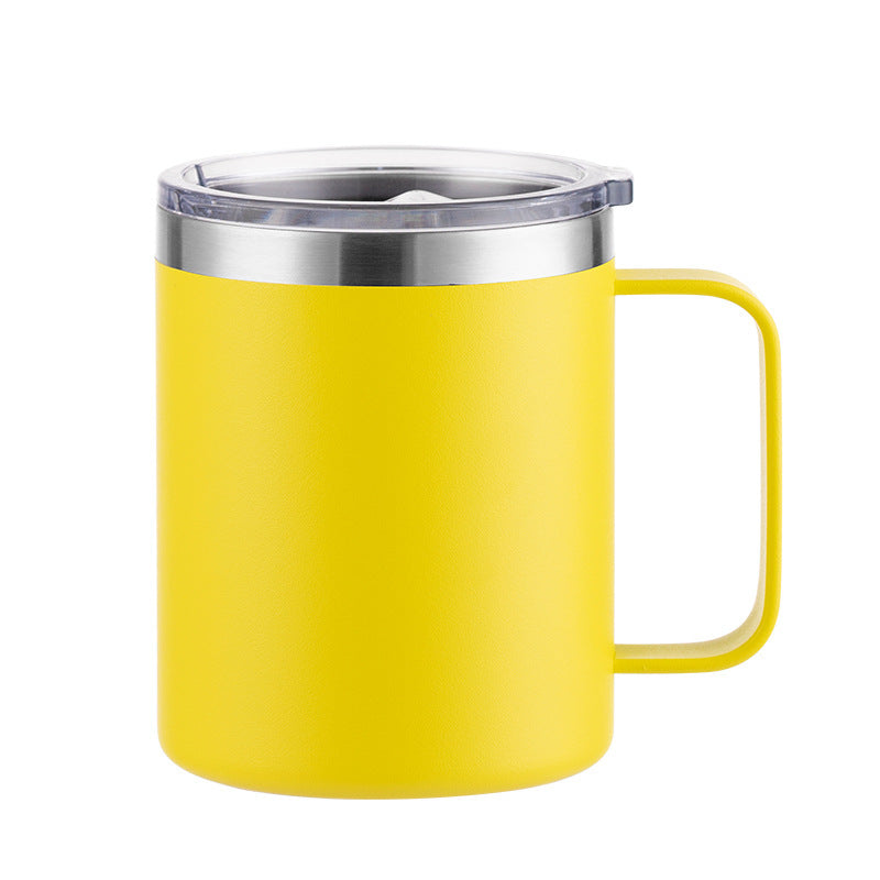 304 Stainless Steel Thermos Cup Handle Cup 12Oz14Oz Spray Plastic Sublimation 16 One Piece Customizable Mug Logo