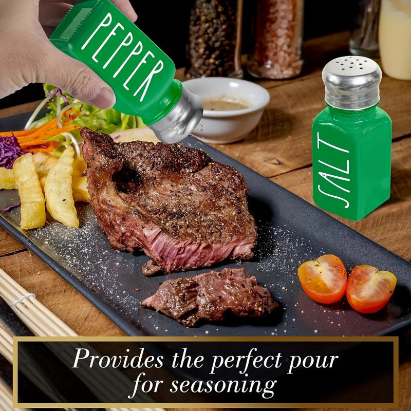 Cross-border In Stock Square Seasoning Bottle Kitchen Black And White Sprinkling Bottle Barbecue Sprinkling Bottle Salt And Pepper Monosodium Glutamate Salt Pepper Glass