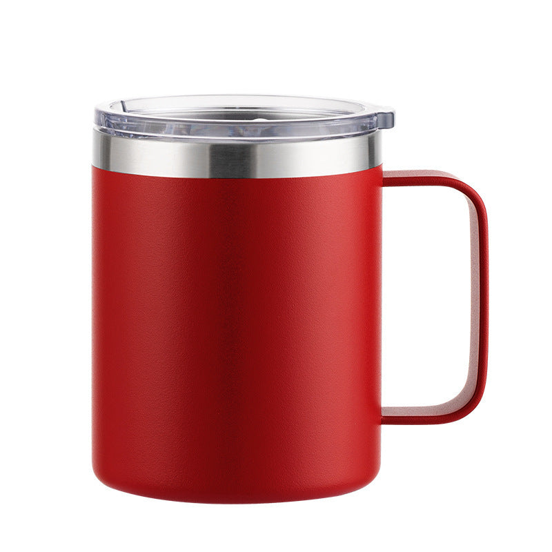 304 Stainless Steel Thermos Cup Handle Cup 12Oz14Oz Spray Plastic Sublimation 16 One Piece Customizable Mug Logo