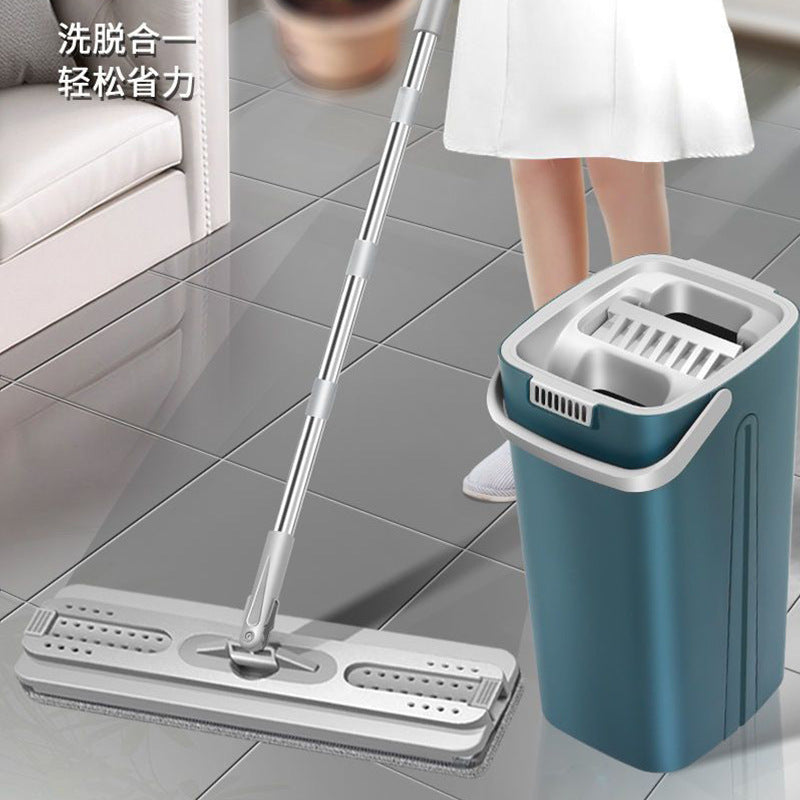 Hand Wash-free Household Lazy Mop, Thickened Wet And Dry Dual-use Scraping Flat Mop Bucket Suit