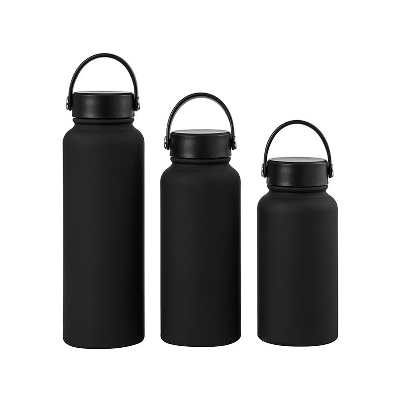 Fashion Rubber Paint Space Pot Outdoor Portable Handle Sports Travel Bottle Men And Women Stainless Steel Large Capacity Thermos Cup