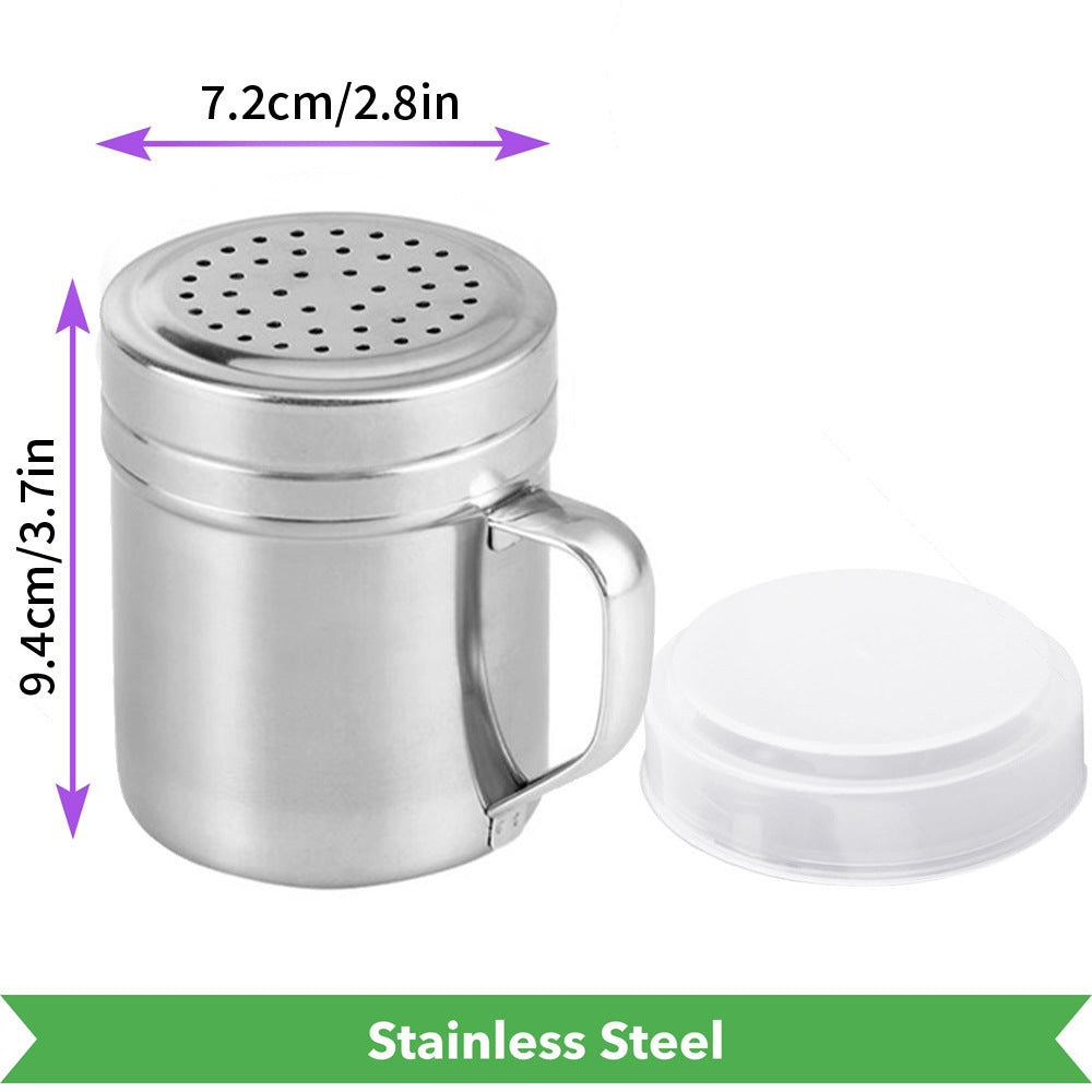 Cross-Border Stainless Steel Powder Sprinkler With Mesh Fine Hole Toothpick Holder Powder Sprinkler Powder Jar Korean Seasoning Tube