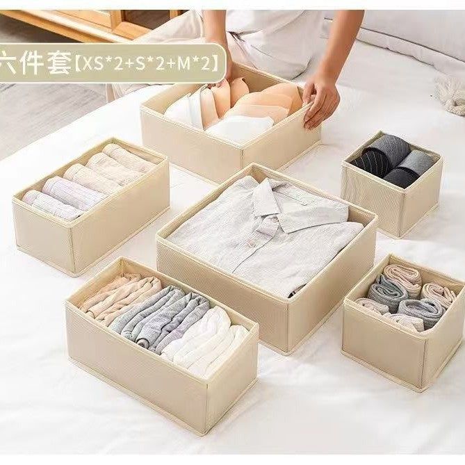 Cross-border Drawer Fabric Underwear Storage Box Socks Underwear Storage Partition Household Large Capacity Fit Box Amazon