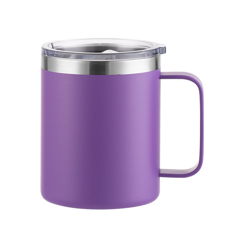 304 Stainless Steel Thermos Cup Handle Cup 12Oz14Oz Spray Plastic Sublimation 16 One Piece Customizable Mug Logo