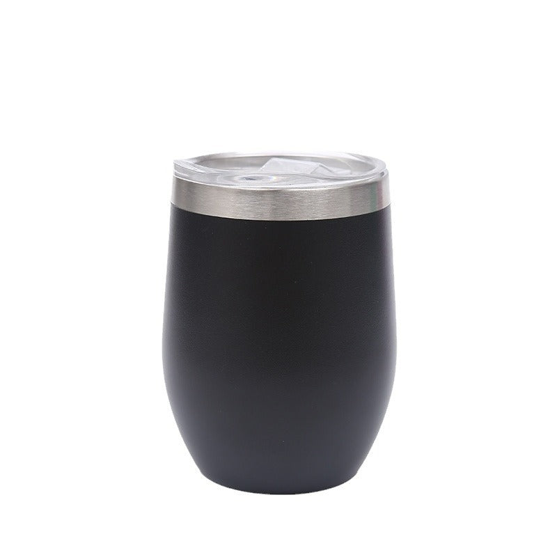 Cross-Border 12oz Eggshell Cup 304 Stainless Steel Double-Layer Vacuum Insulated Cup Spray Plastic Egg U-Shaped Cup Beer Cup Wholesale