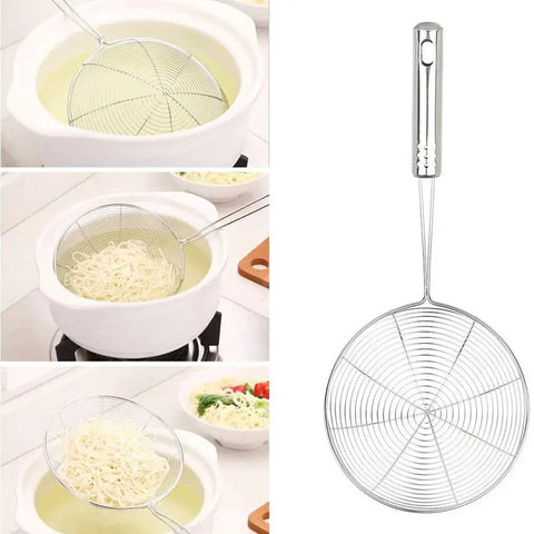 Oval Skimmer Stainless Steel Filter Oil Pot Food Filter Cookware Colander Fried Filter Kitchen Strainer Baking Cooking Tools wiktra