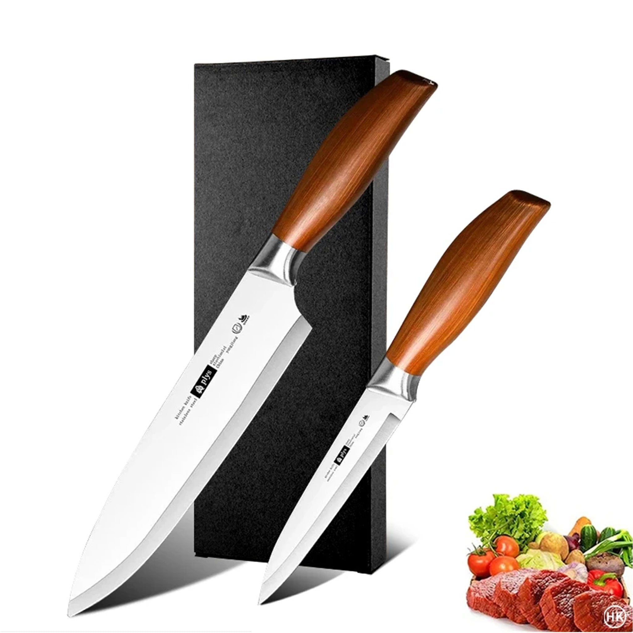 PLYS Stainless Steel Fruit Knife with Imitation Wood Handle
