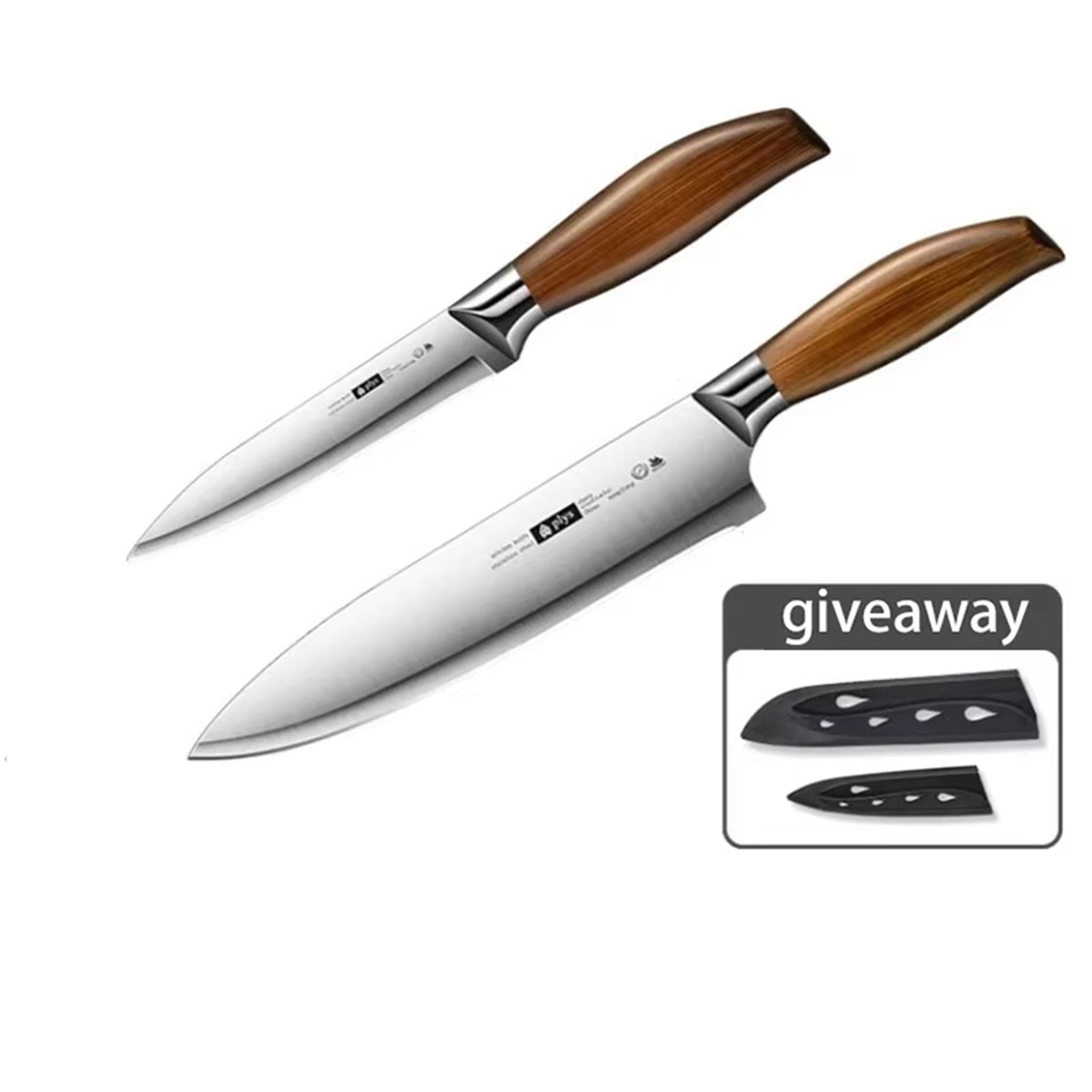 PLYS Stainless Steel Fruit Knife with Imitation Wood Handle
