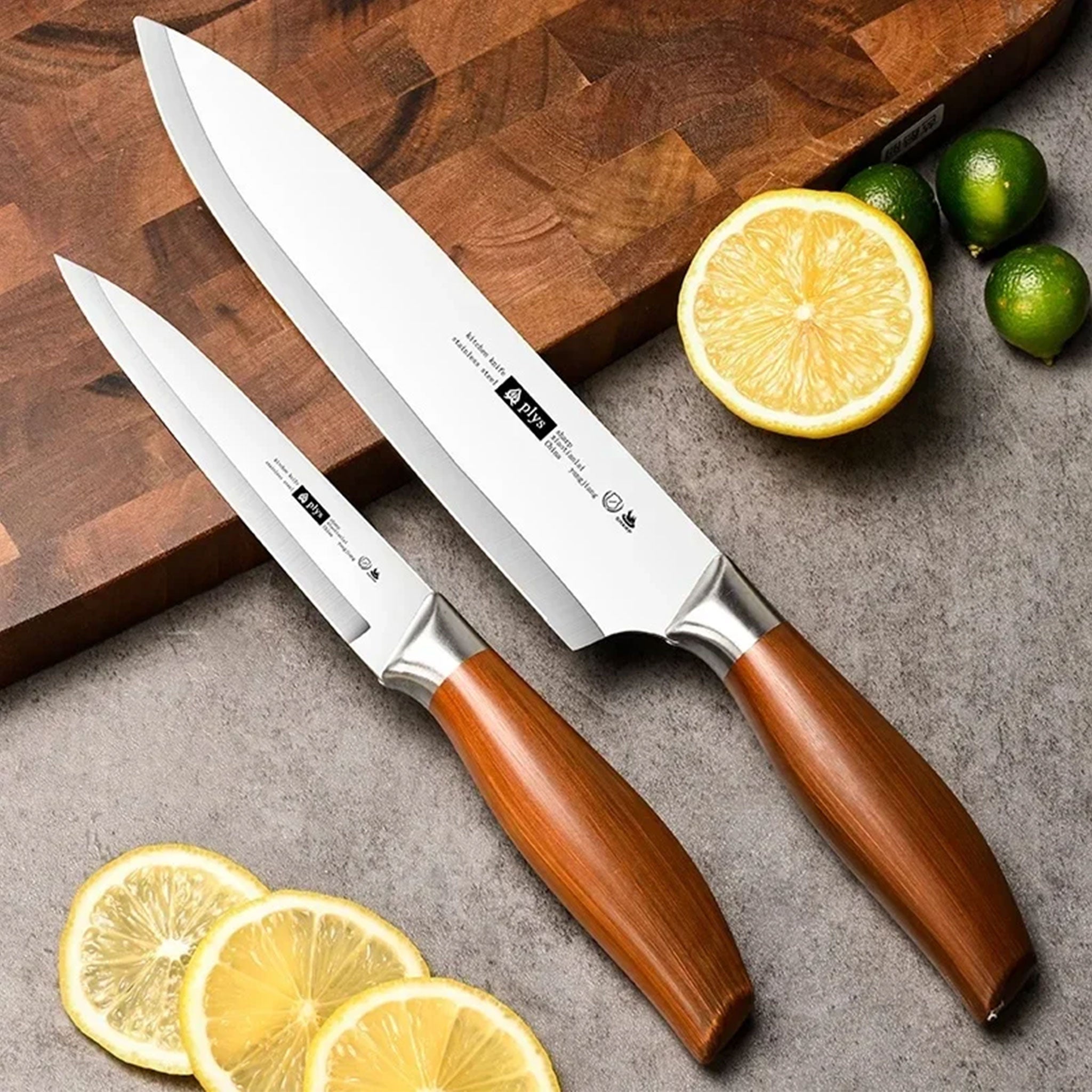PLYS Stainless Steel Fruit Knife with Imitation Wood Handle