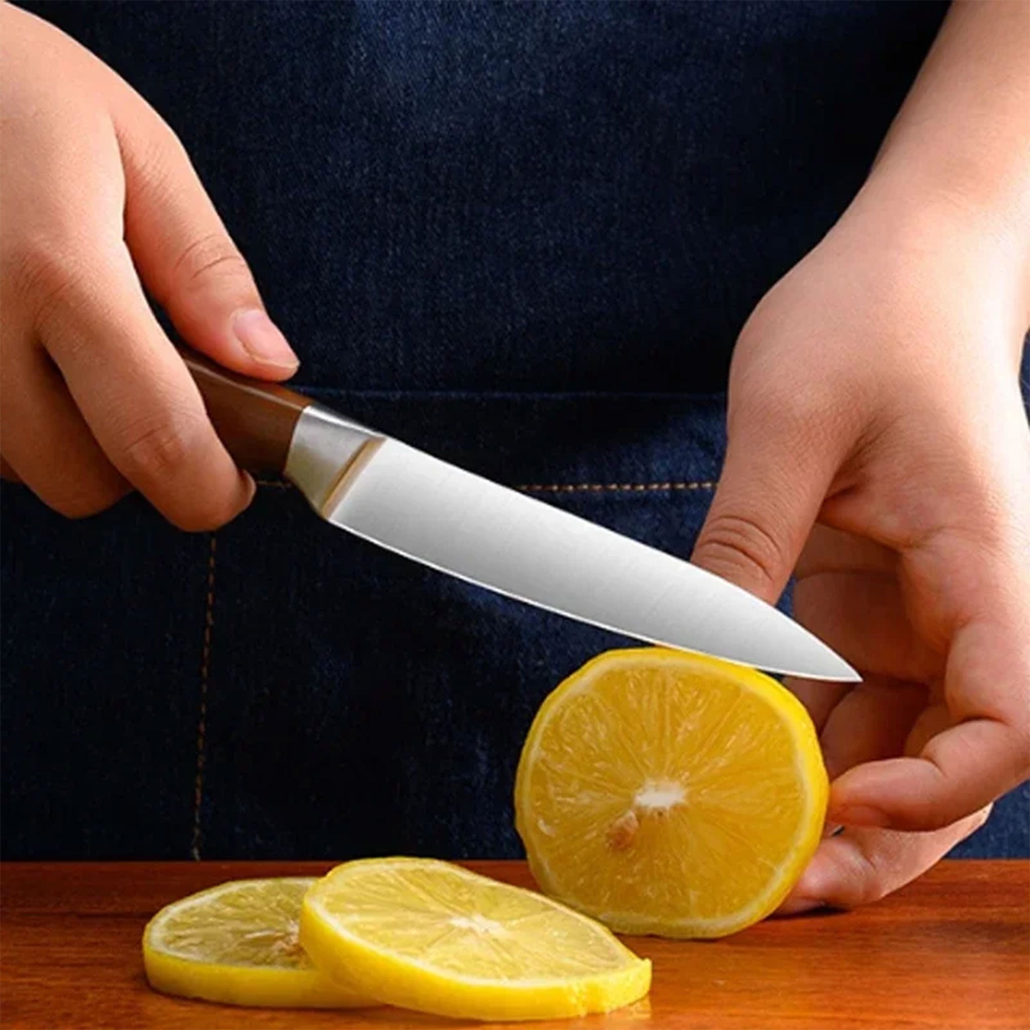 PLYS Stainless Steel Fruit Knife with Imitation Wood Handle