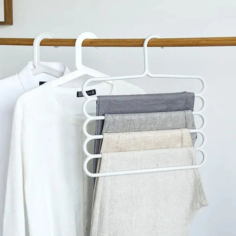 Pants Rack Plastic Pants Socks Storage Organizers 5 Layers Trousers Britches Storage Hangers Wardrobe Storage Organization wiktra