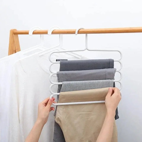 Pants Rack Plastic Pants Socks Storage Organizers 5 Layers Trousers Britches Storage Hangers Wardrobe Storage Organization wiktra